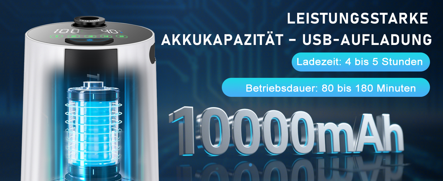 Набір для душу в кемпінг Tipkook з помпою, портативний, акумулятор 10000mAh, цифровий дисплей, душ, шланг, для відпочинку, подорожей, миття тварин, автомийки (білий)