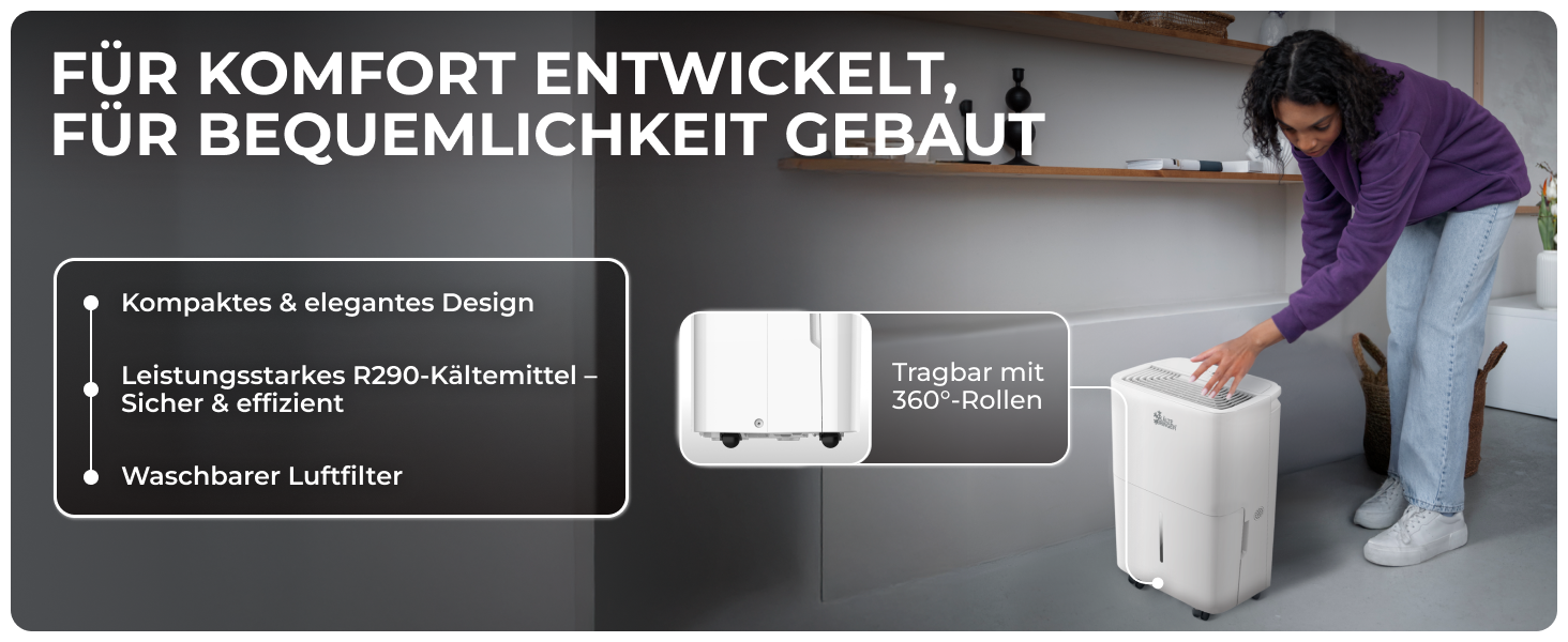 Зволожувач повітря Kältebringer - LED дисплей, Wi-Fi, керування через додаток, тихий та енергоефективний, захист від вологи та плісняви (20L)