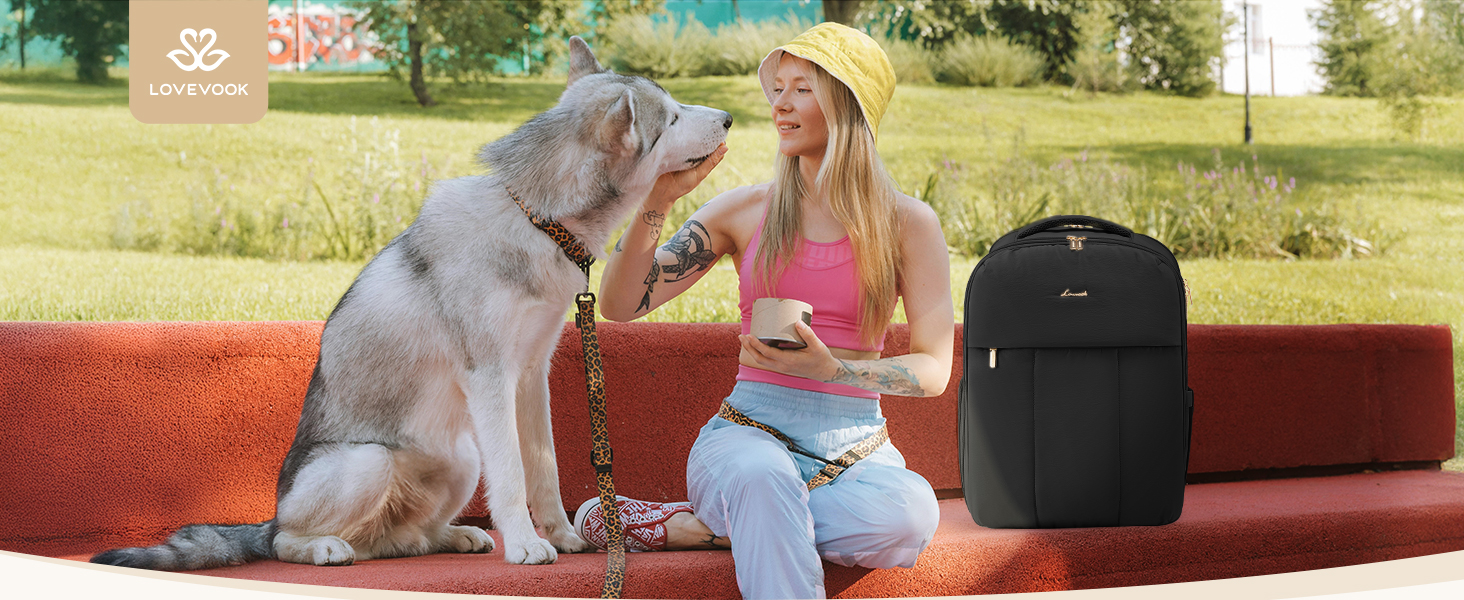 Чорний жіночий рюкзак OVEVOOK для подорожей, 40 л, для ноутбука 17