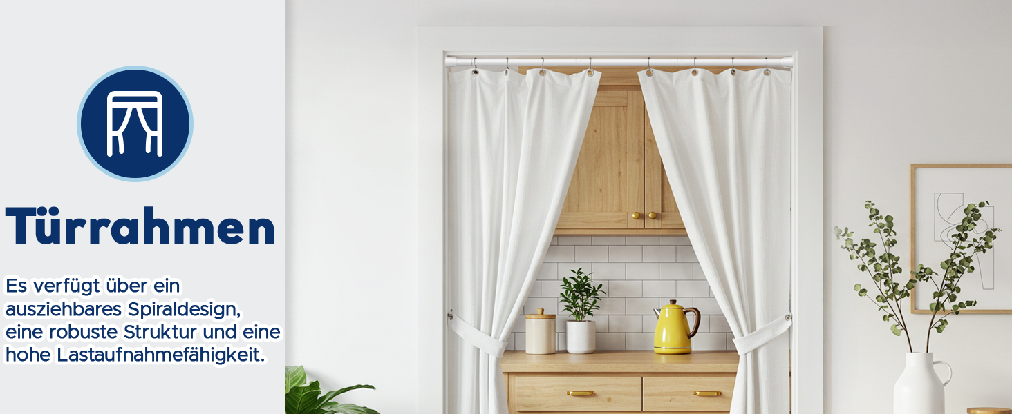 Штанга для карнизів без свердління, біла, 71-155 см, Ø 25 мм, телескопічна, для штор, душової завіси та гардеробу