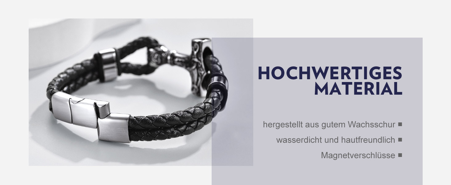 Чоловічий шкіряний браслет Bandmax Mjölnir/Череп/Масонство з магнітною застібкою. Браслет вікінгів для чоловіків, батька, чоловіка. Шкіряний браслет з гравіюванням.