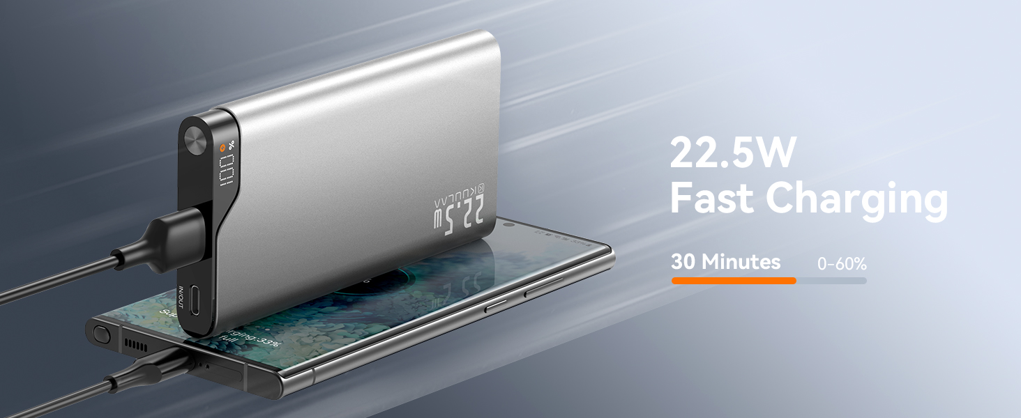 Power Bank Kuulaa 10000mAh 22.5W з USB-C: зарядний акумулятор для iPhone, Samsung, iPad, Huawei