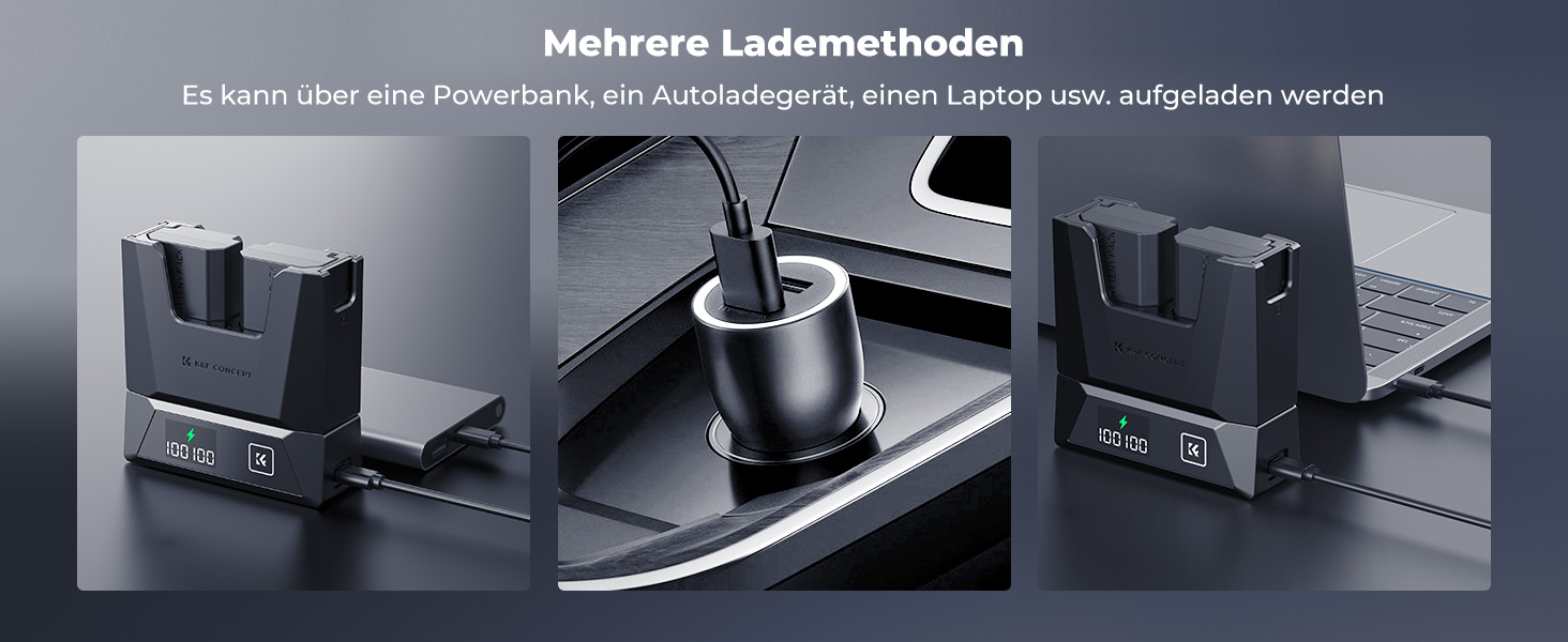 Акумулятор K&F CONCEPT NP-FZ100 2600mAh з зарядним пристроєм для Sony Alpha A7 III A9, 18W PD/QC