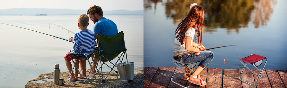 Foldable Small Portable Folding Stool, Mini Outdoor Camping Folding Chairs, Lightweight Folding Camping Stool for Camping, Fishing, Picnic, Travel and Hiking (10x11.8x12.4 inches, Black)