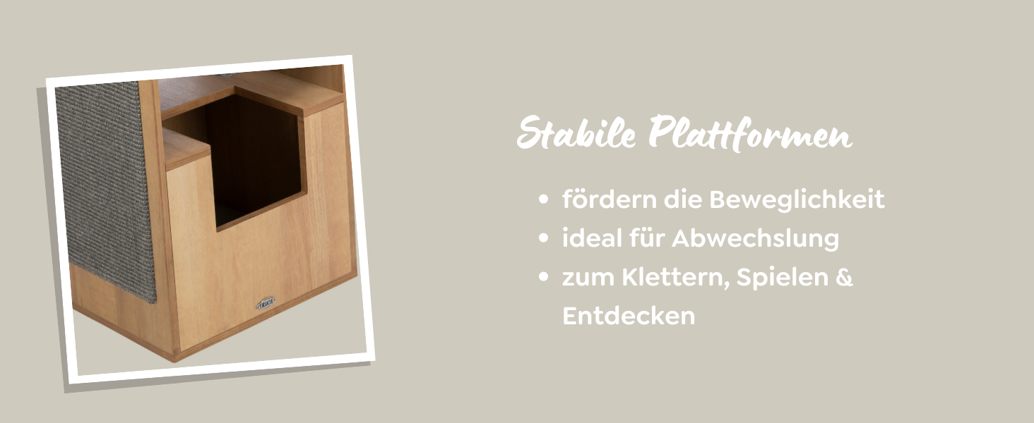 Будиночок для котів TRIXIE CityStyle 105 см, коричневий/сірий – сучасний котячий будиночок з гамаком та зручним лежанком – міцний та комфортний, 44725