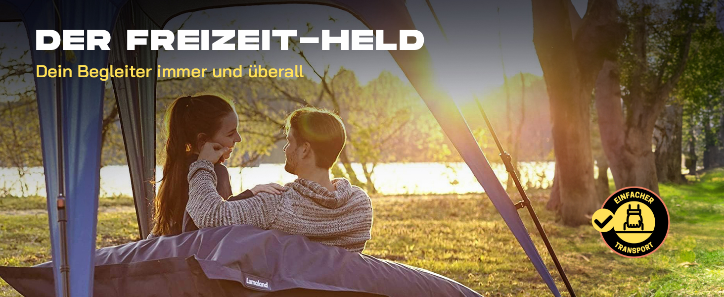 Павільйон для саду Lumaland Outdoor 2,5x2,5 м, водонепроникний із захистом від УФ, з бічною стінкою, сумкою та кілочками, міцний намет для кемпінгу та вечірок, швидкий монтаж 2 хвилини, синій