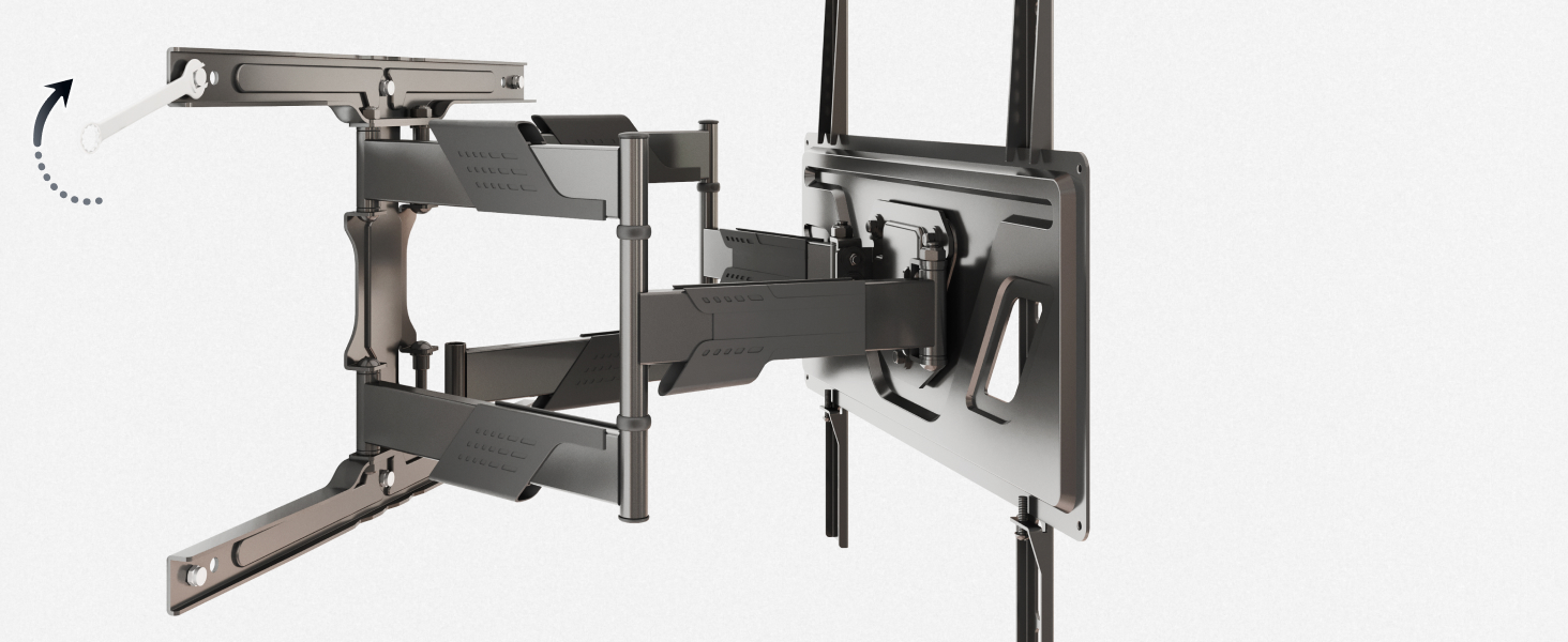 Кріплення для телевізора RICOO S9544: поворотне та нахильне, для телевізорів 40-65 дюймів, VESA 400x400, до 45 кг, універсальне, пласке, curved