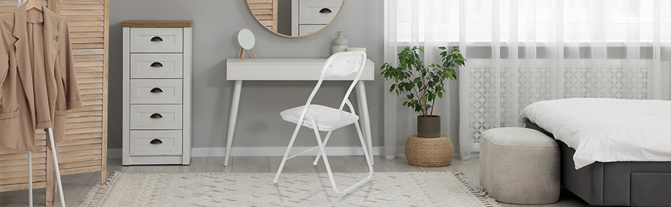 Складний офісний стілець hjh OFFICE 803002 TUDELA, білий, м'який, PVC, до 130 кг