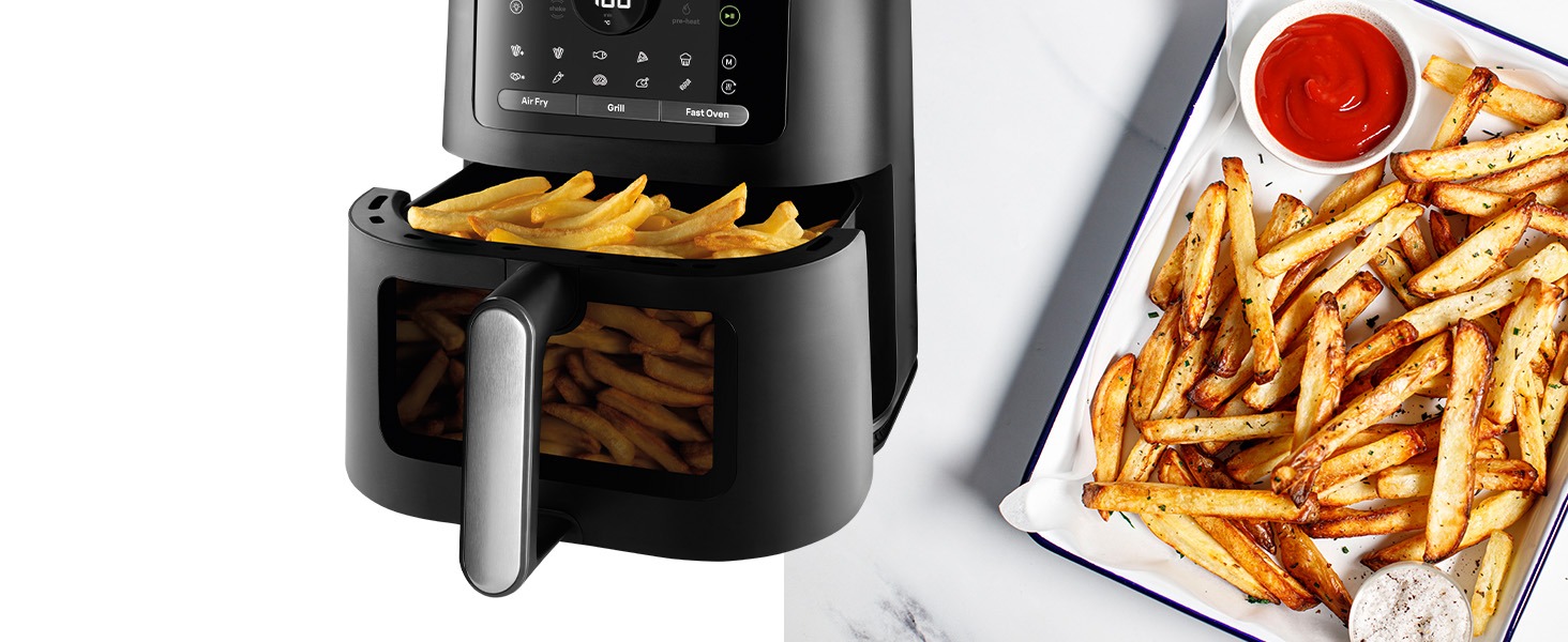 Фритюрниця електрична Braun MultiFry 5 HF5030 6л з технологією RealAir, чорна - аерофритюрниця з сенсорним керуванням та 20 програмами