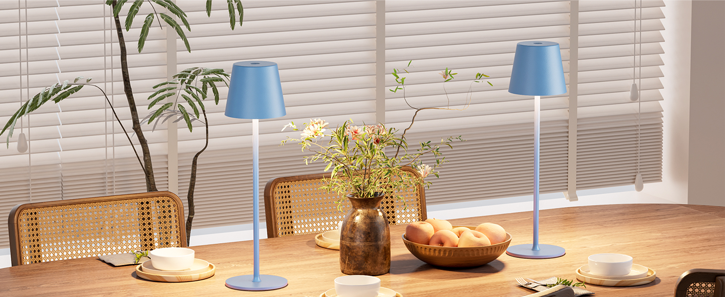 Набір з 2-х бездротових настільних LED світильників з акумулятором, сенсорне регулювання яскравості, 3 режими кольору, USB-C зарядка для спальні, обіднього столу, кемпінгу (Чорний)