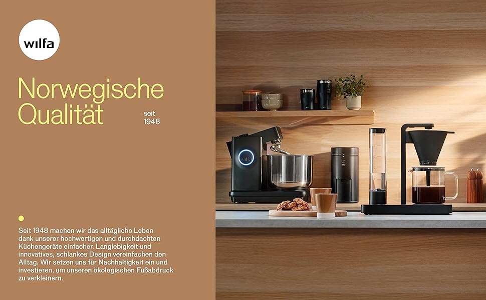 Кавомолка Wilfa SVART NYMALT - с контейнером для зерен 250г, 160 Вт, легко чиститься, срібна