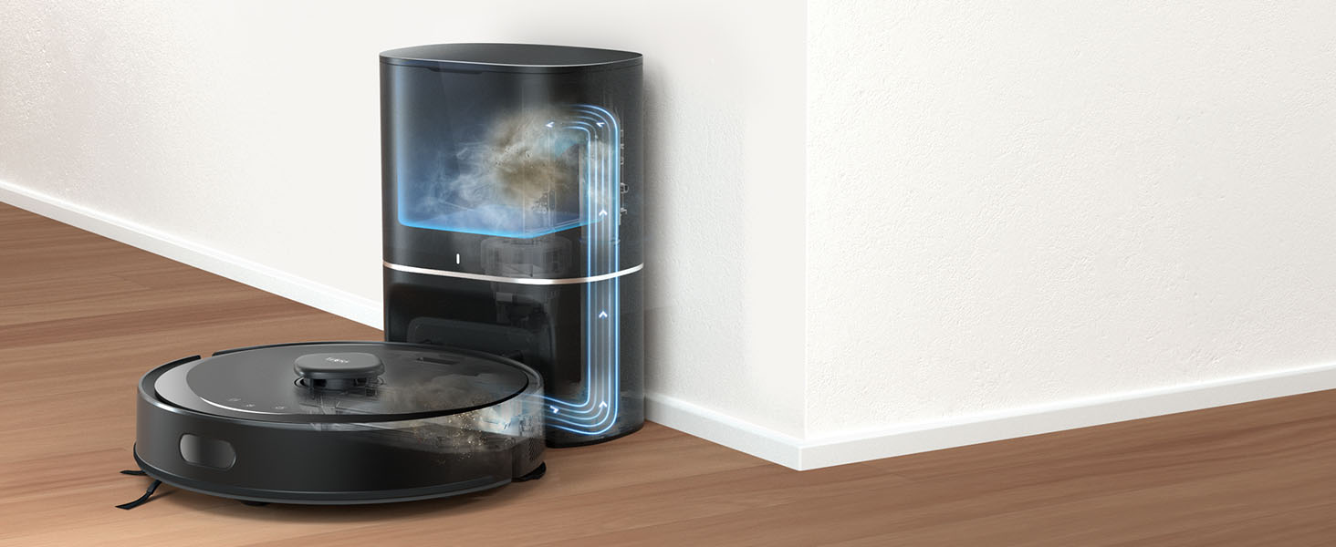 Робот-пилосос Tapo RV30 Max Plus з функцією миття та автоматичною станцією самостійного очищення, 5300Pa, LiDAR+IMU, голосове керування Alexa & Google Assistant, APP