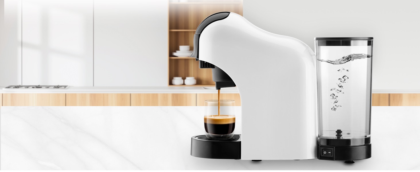 Кавомашина Ufesa Bellagio 3-в-1 для капсул Nespresso, Dolce Gusto та меленої кави, сенсорна панель, 7 рівнів, резервуар 1 л, 1400 Вт, 15 бар, компактна