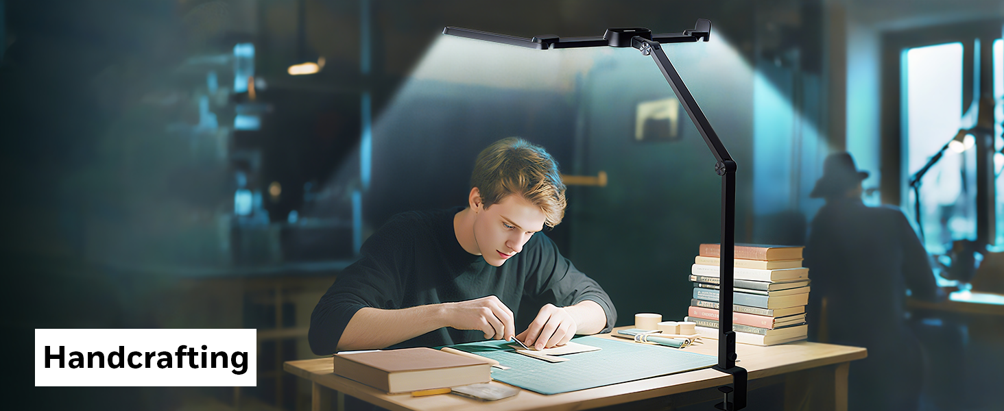 LED лампа Honeywell HJ3 для робочого столу з кріпленням, для архітекторів, офісу та дому. 4 режими, регулювання яскравості, завдання, верстак.