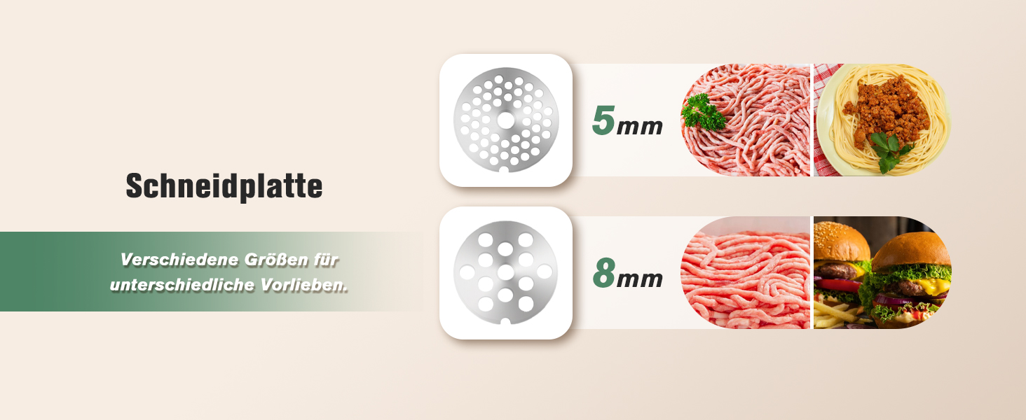 М'ясорубка ручна Huanyu з нержавіючої сталі, насадка для ковбас та печива, миється в посудомийній машині (№8)