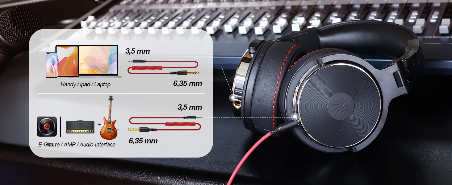 OneOdio Pro 50: Hi-Fi навушники для DJ та студії, 50мм драйвер, Share-Port, 6.35/3.5mm, чорний