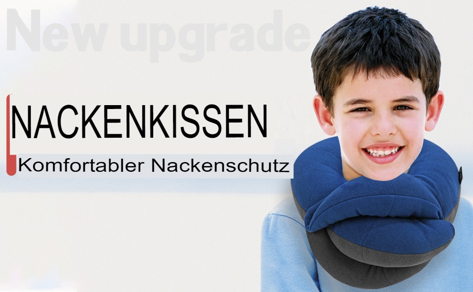 Подушка для шиї у подорожах Buyue, 360° обертання, для тривалих перельотів, комплект з маскою для сну та берушами (для дорослих, до 45 кг)