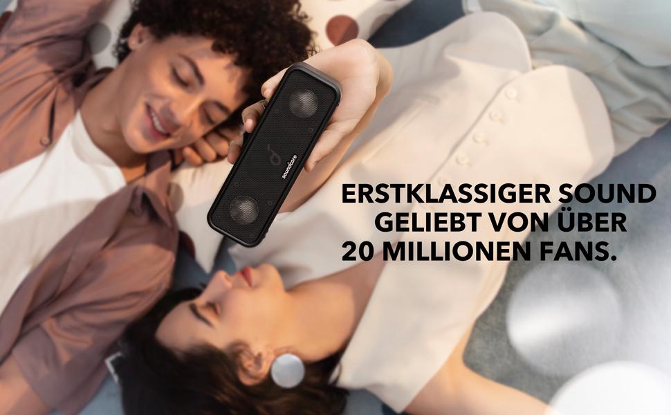 Soundcore 3 Bluetooth колонка: Стереозвук, Titan-драйвер, PartyCast, BassUp, 24 год, IPX7, EQ, чорний