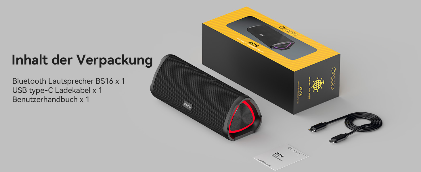 Портативна Bluetooth-колонка Oraolo, бездротова музична система, чорна