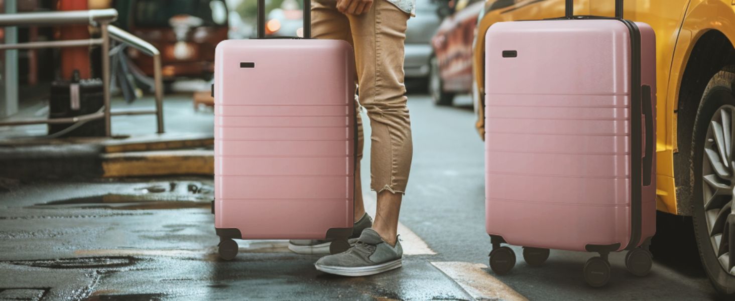 Валіза ETERNITIVE з полікарбонату та ABS: легка, з колесами 360°, з TSA-замком, для ручної поклажі, оливковий колір