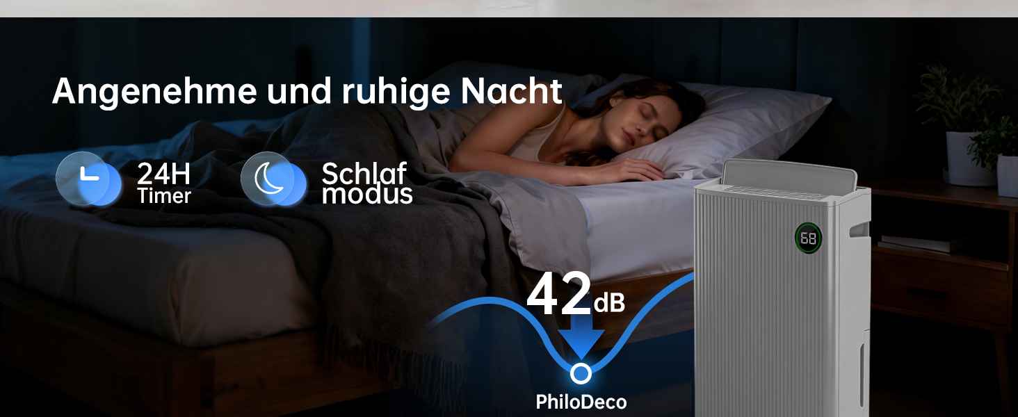 Електричний осушувач повітря 20L для підвалу та кімнат, тиха робота 39dB, таймер, шланг 1м, гарантія 10 років