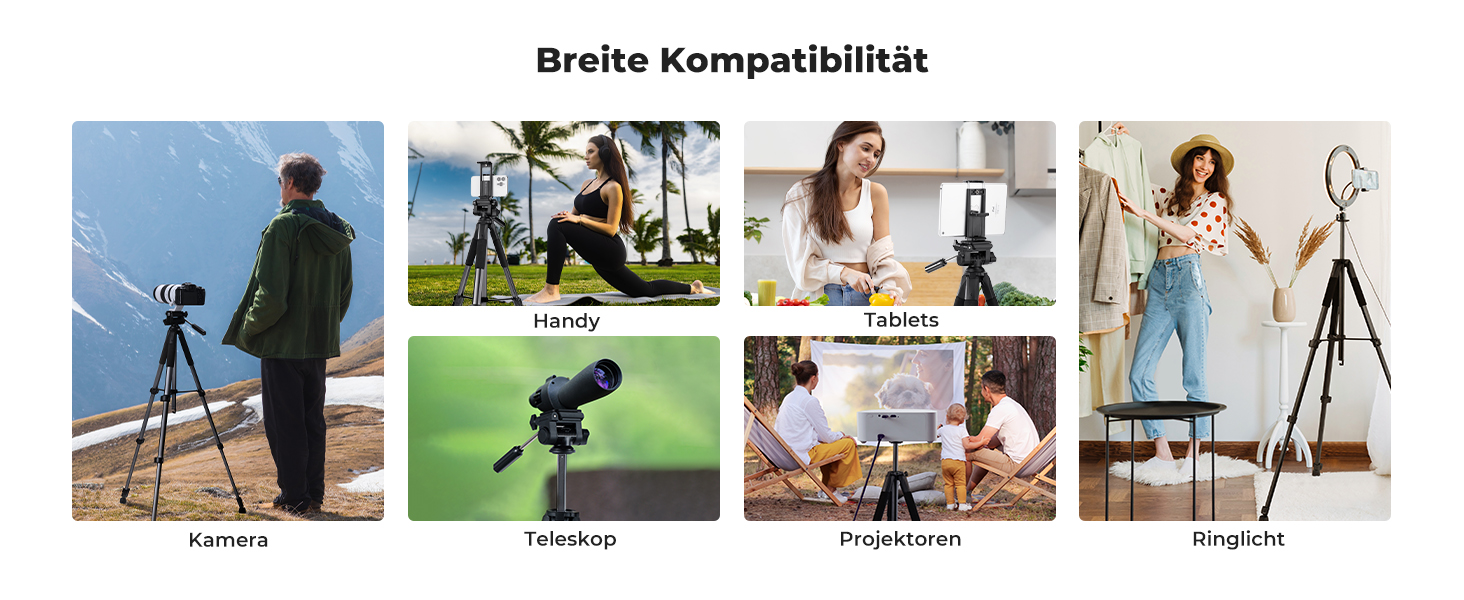 Штатив K&F Concept S255A3+BV01: Легкий штатив з сумкою, 190 см, для камери/DSLR, смартфона, Canon, Nikon, Sony