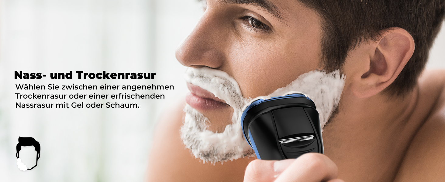 Електричний чоловічий бритва CITHOT RS8336: вологе та сухе гоління, прецизійний тример, IPX7, синій