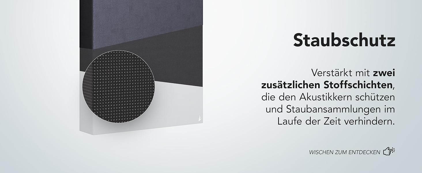 Акустична панель Addictive Sound Schallabsorber Wand Standard для стін та стелі, звукопоглинаюча панель класу A, світло-сіра, 100x50x11 см