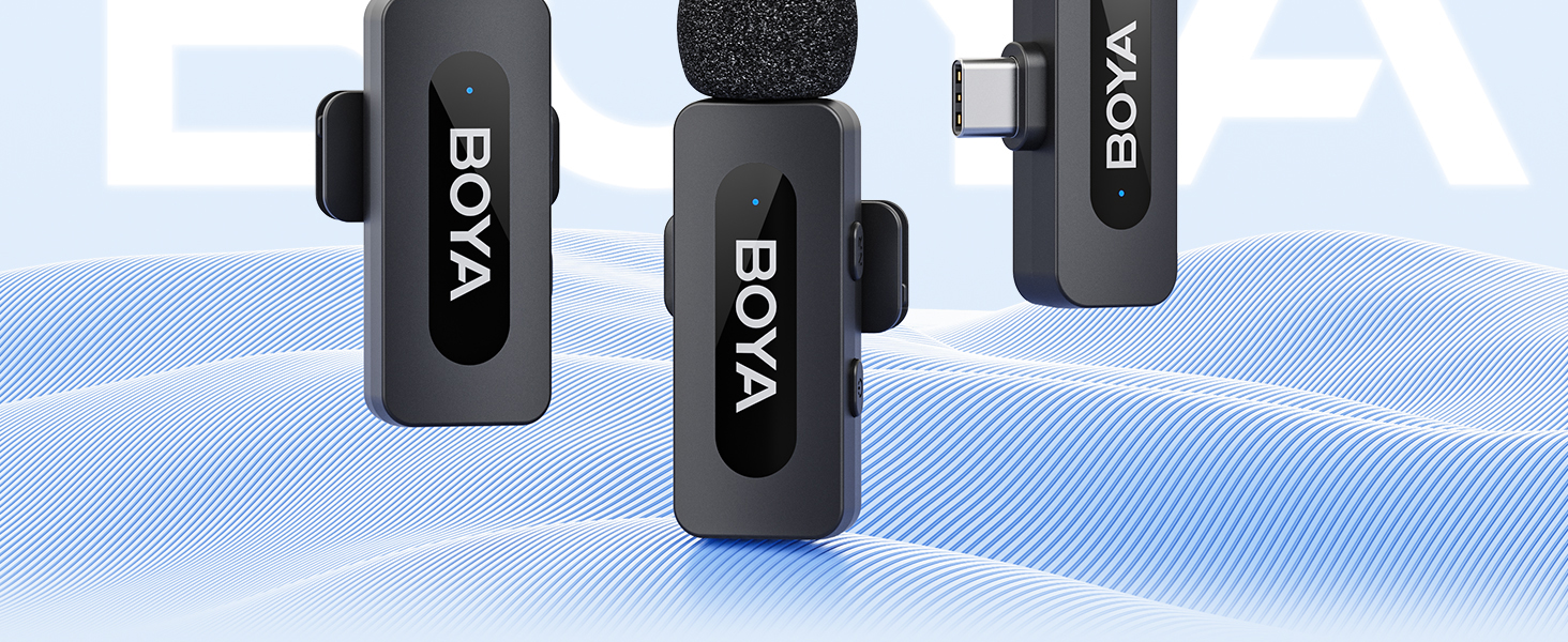 BOYA BY-V20 Бездротовий мікрофон-петличка для смартфона, iPhone, Android, USB-C, 48 КГц/16 біт, 9 годин роботи, шумозаглушення