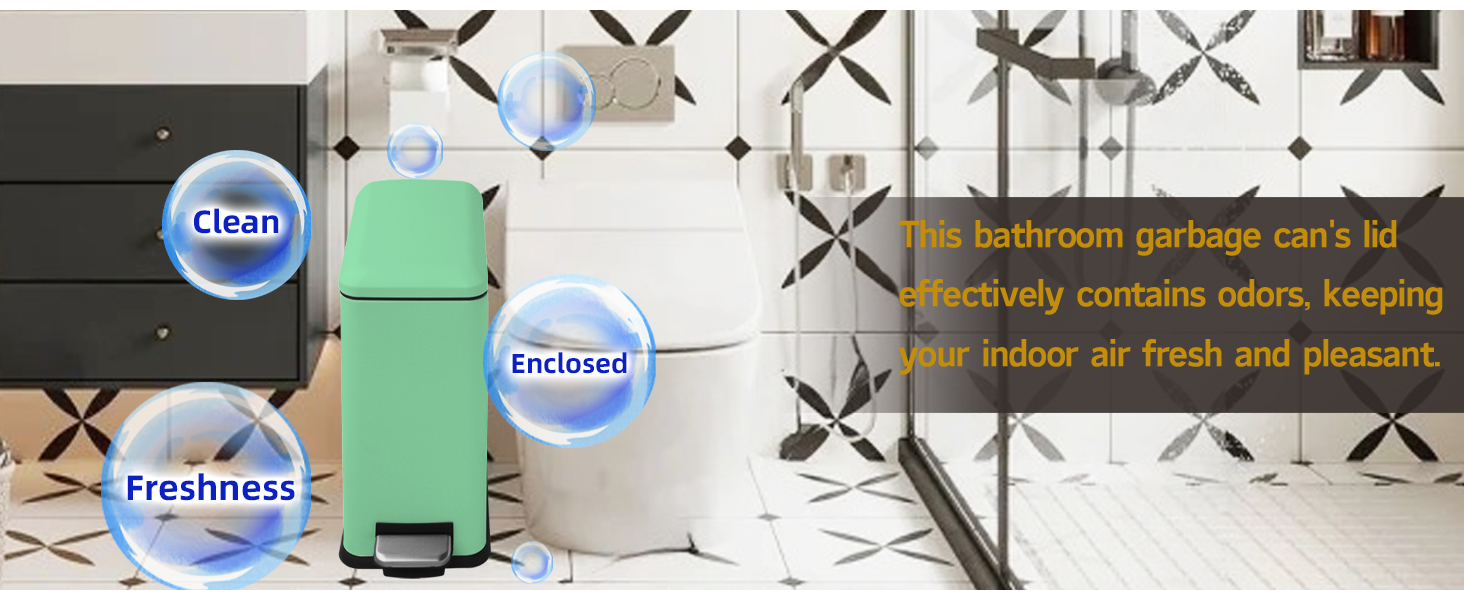 Відро для сміття кухонне 30 літрів, вузьке з кришкою, з м'яким закриттям, з педаллю, для кухні, ванної кімнати та офісу, зелене