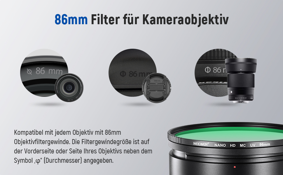 Фільтр NEEWER MC UV 24-шарів Nano покриття, 86 мм - захист об'єктива, HD скло, водонепроникний, антибліковий