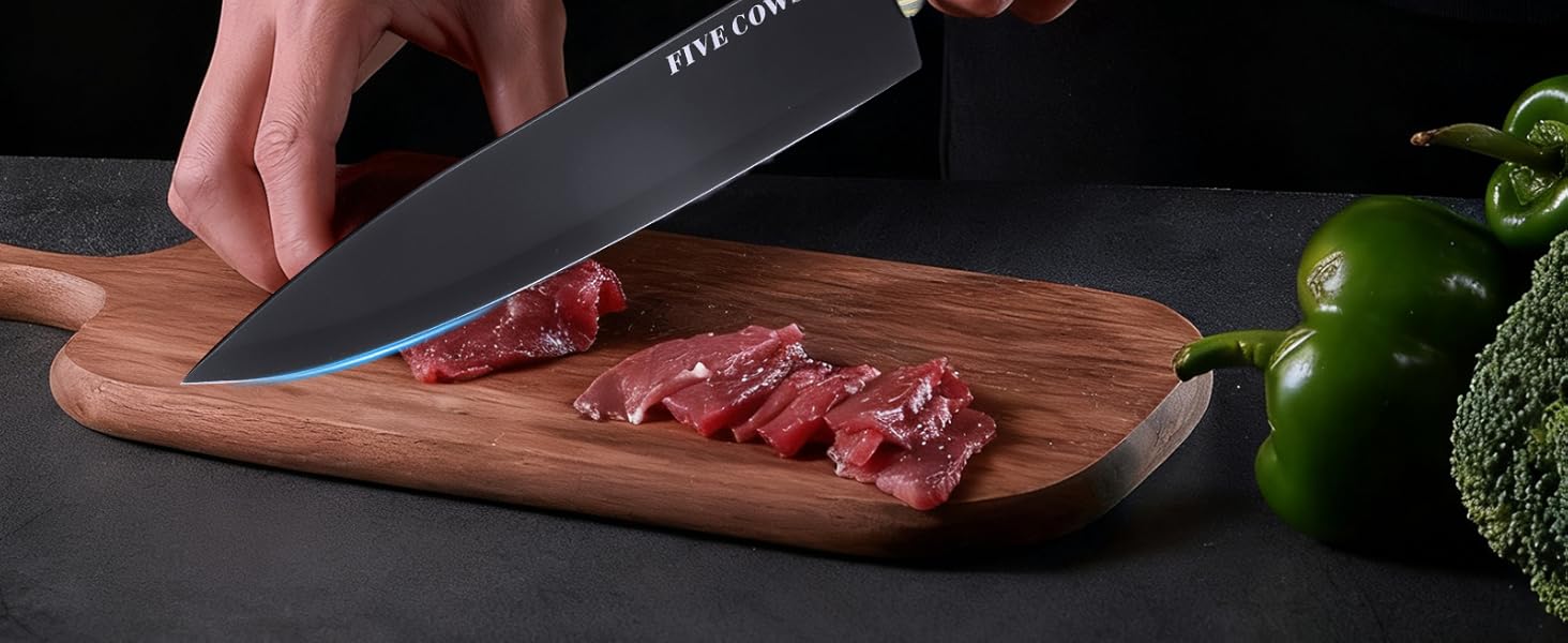 Набір кухонних ножів Messerblock з 16 частинами: ножі, обробна дошка, захист пальців, точилка та кухорізаки. Професійний набір для дому (зелений)