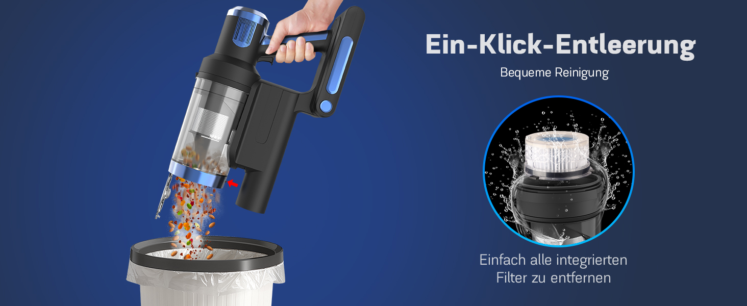 Бездротовий пилосос Nigecue 550W з акумулятором, 45000Pa, 60 хвилин роботи, Smart-дисплеєм, антизаплутувальною щіткою та контейнером 1.5L. Ідеально підходить для твердих підлог, килимів та видалення шерсті тварин.