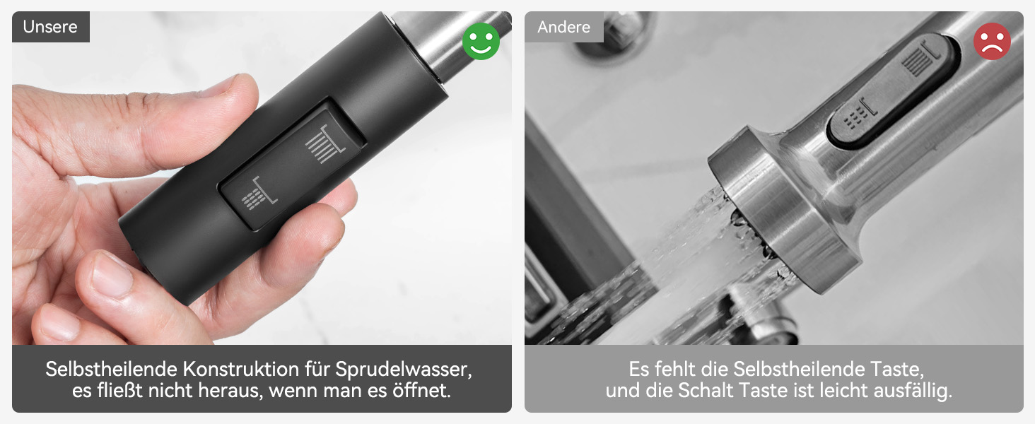 Кран кухонний CECIPA SOFETIY SERIE, чорний, з висувною лійкою, 360° поворот, нержавіюча сталь, двофункціональний