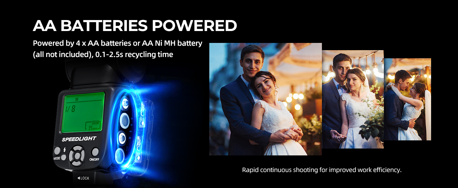 Спалах для камери AMBITFUL AF970: сумісність з Canon, Nikon, Sony, Olympus, Fuji, Panasonic, бездротовий, LCD-дисплей