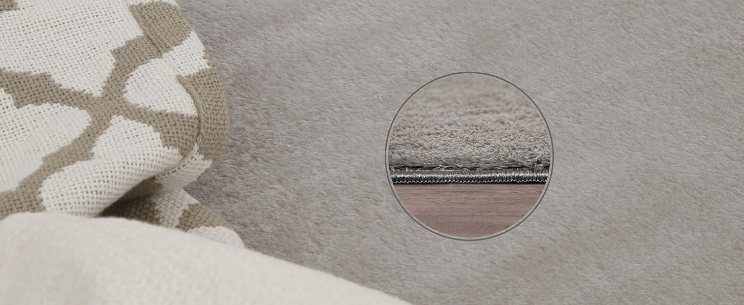 Килимок для вітальні TT Home Kurzflor: антиковзаюча підкладка, однотонний, сучасний, машинне прання, колір антрацит, розмір 140x200 см