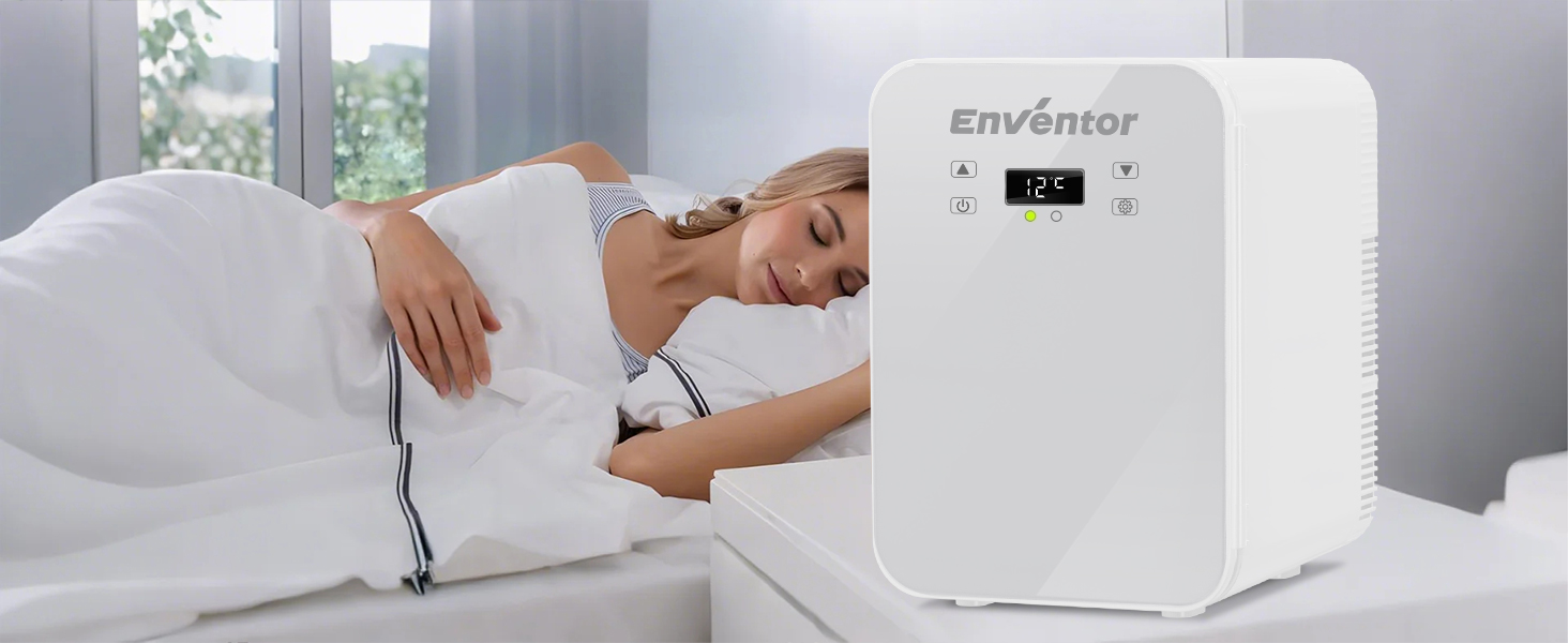 Mini холодильник Enventor 10L: компактний, тихий, з двозонним охолодженням (12V/220V) для авто, кімнати, офісу