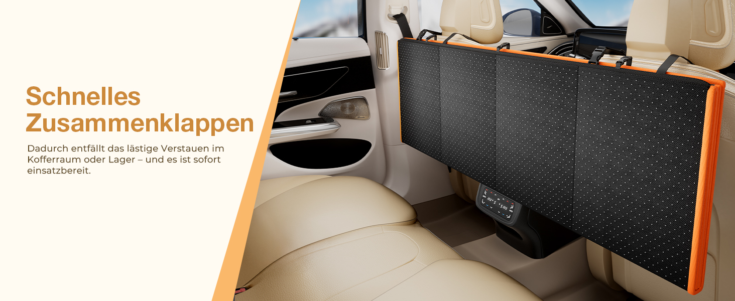 Плед для собак Pecute, захист заднього сидіння авто, підтримка жорстких поверхонь до 150 кг, покриває все заднє сидіння, для подорожей, ветеринара, авто/SUV/пікапи, чорний/оранжевий