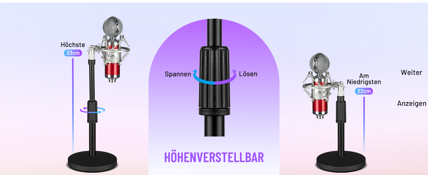 Підставка для мікрофона CAHAYA CY0360: регульована, 180° обертання, для конференцій, ігор та стрімінгу