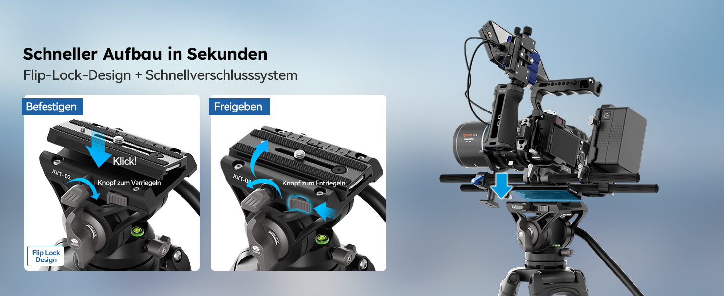 Штатив відео SIRUI з пливним кріпленням 190 см, професійний, для камер, відеокамер, DSLR, алюміній, вантажопідйомність 10 кг (AVT-02)