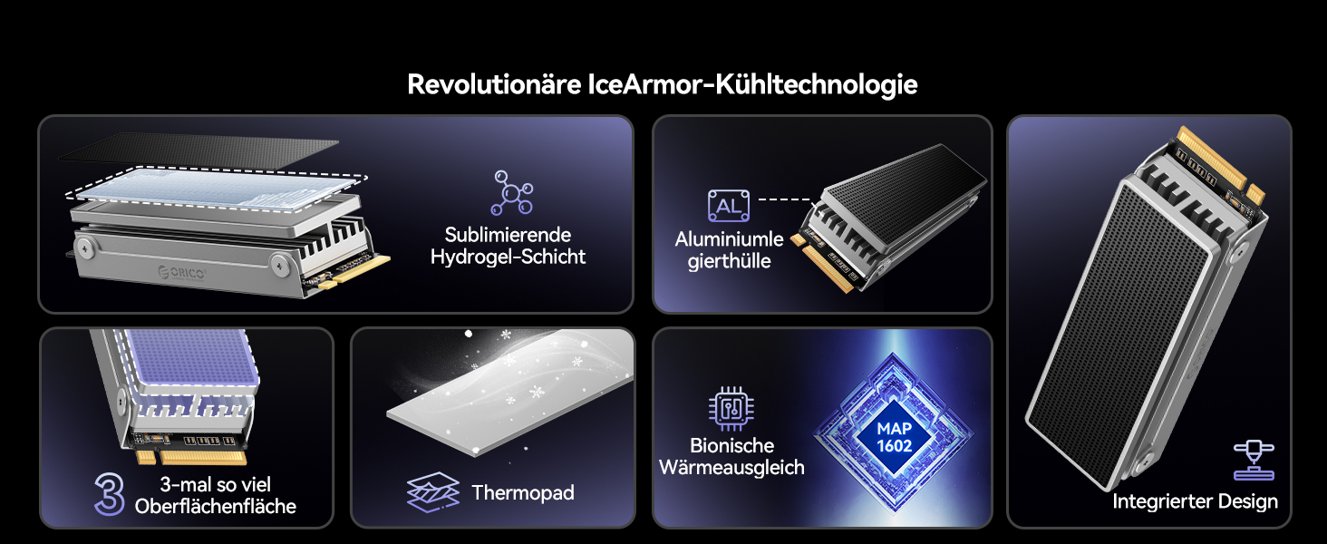 SSD Orico IG740PRO 4TB PCIe 4.0 NVMe M.2 - Швидкість до 7100 МБ/с, 3D NAND TLC, з радіатором для ПК, ноутбука та PS5