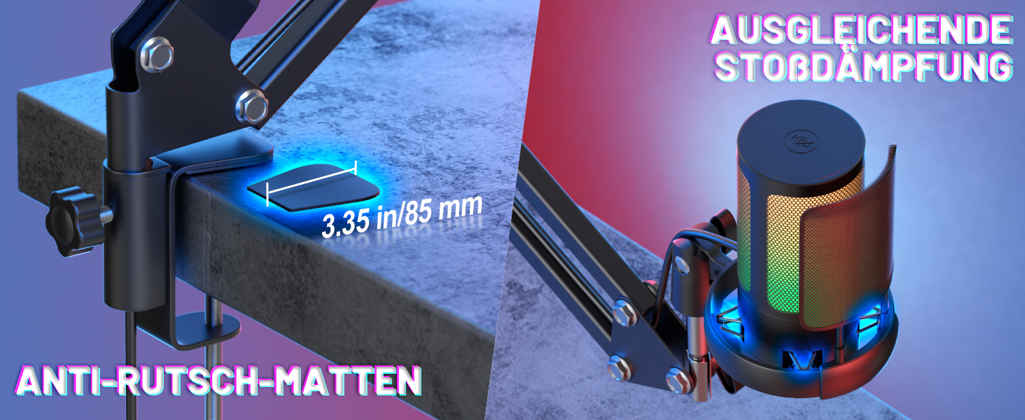 USB мікрофон для геймінгу та стримінгу: конденсаторний мікрофон з виносним кріпленням, кабель 1.5м, сумісний з PC, PS4/PS5, iOS/Windows/Android