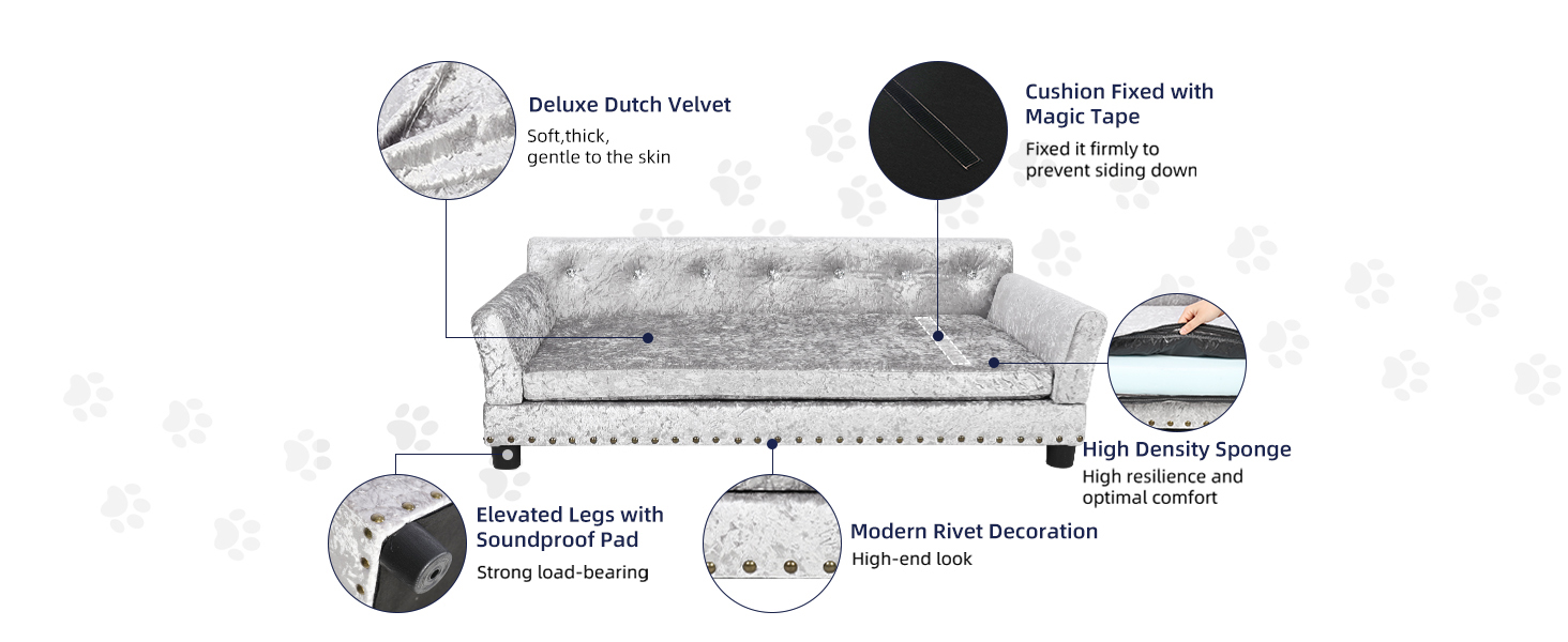 Софа для собак BingoPaw Luxus XXL: зручна лежанка для великих собак з м'яким кріслом та спинкою, сірого кольору, 120x74x40 см