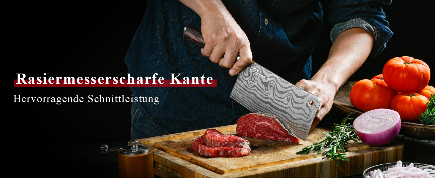 Японський ніж Sunnecko Santoku 17 см - професійний кухонний ніж для приготування їжі, універсальний ніж шеф-кухаря