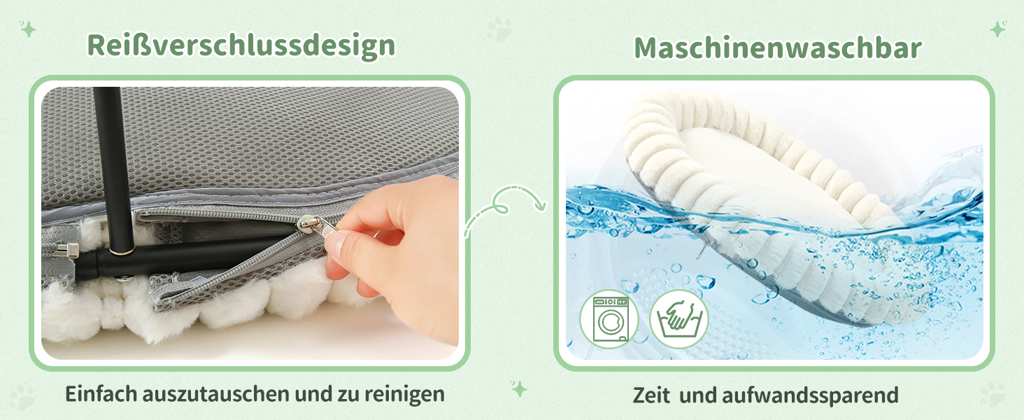 Підвищене ліжко для котів GUUSII HOME - гамак для великих котів, лежанка, софа з міцним металевим каркасом, знімний м'який килимок, 58.5x43x21 см (білий)