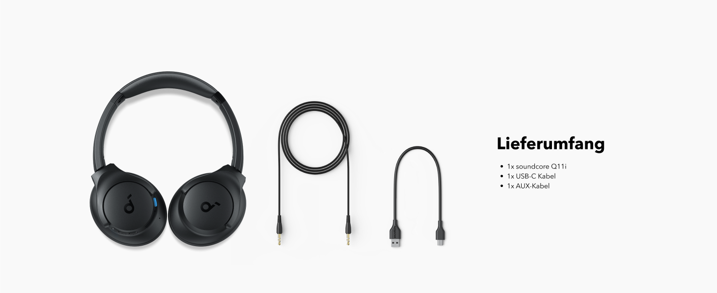 Soundcore Q11i Бездротові навушники-маніжки Anker з глибокими басами, 60 годин відтворення, Hi-Res Audio, знімні амбушури, Multipoint-з'єднання, чорний