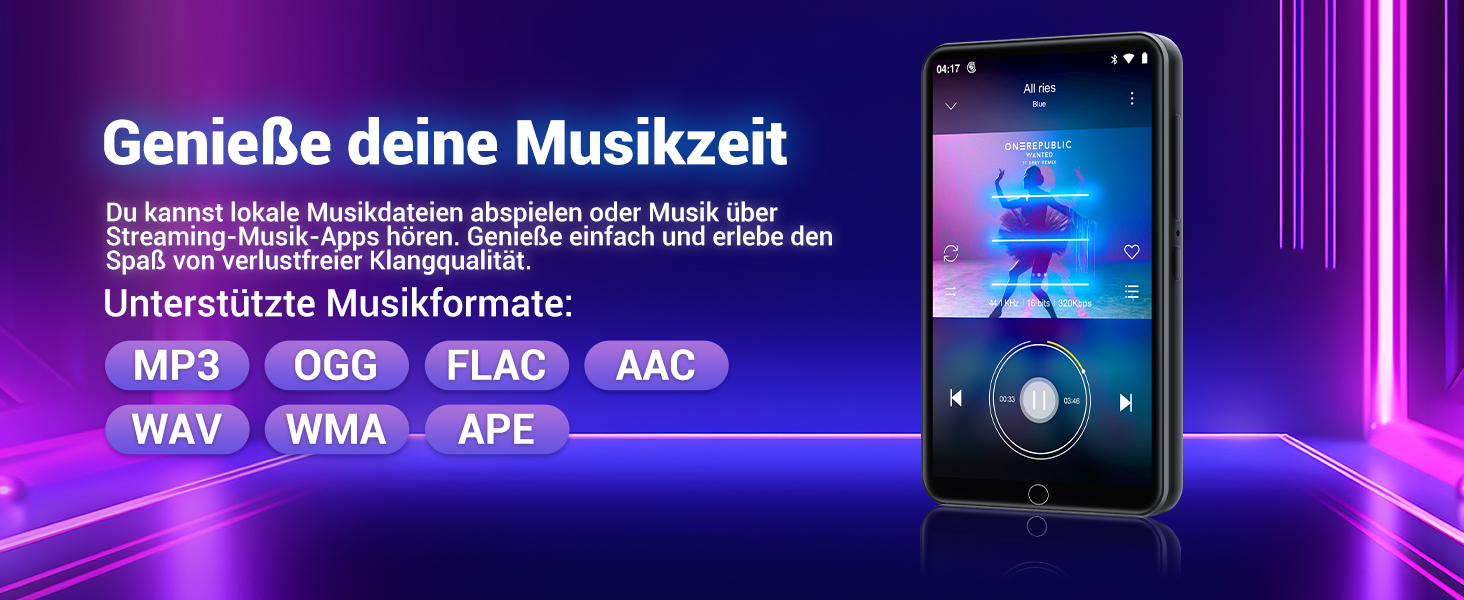 MP3 плеєр 80GB Bluetooth WiFi з Spotify, Hi-Fi Lossless, FM-радіо, E-Book (чорний)