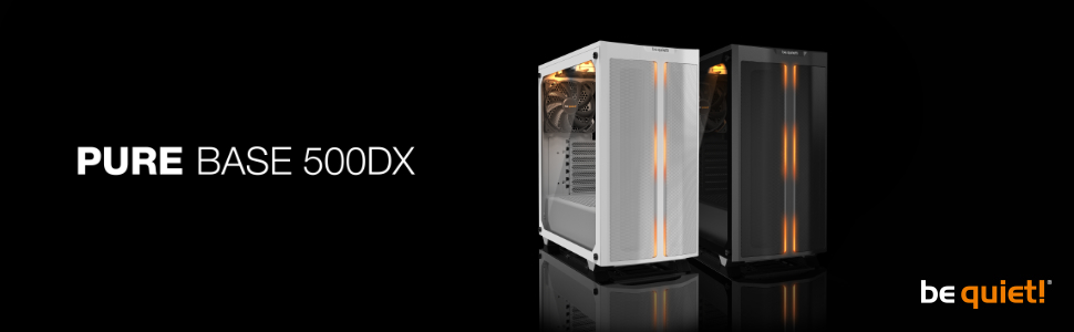 be quiet! Pure Base 500DX Black - корпус ПК з 3 вентиляторами Pure Wings 2, ARGB підсвічуванням, підтримка радіаторів до 360 мм, скло