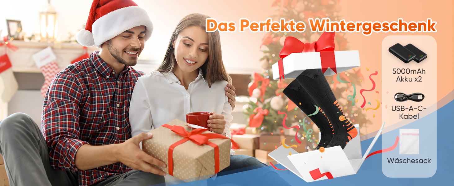 Гріючі шкарпетки з керуванням через додаток, 5000mAh, 5V, 3 режими нагріву, 360° нагрів, для жінок та чоловіків, для катання на лижах та полювання, середнього розміру