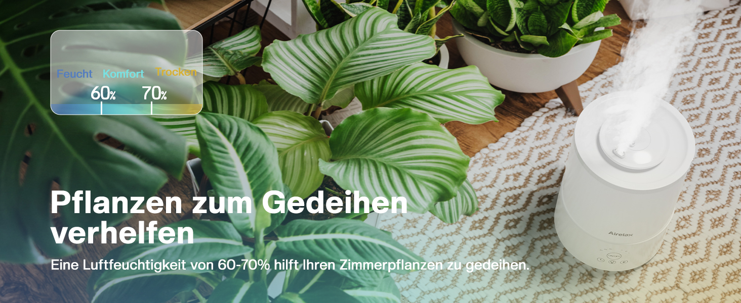Зволожувач повітря Airelax 2.5L з аромадифузором, тихий, з автовимкненням, для дитячої кімнати, рослин, 360°